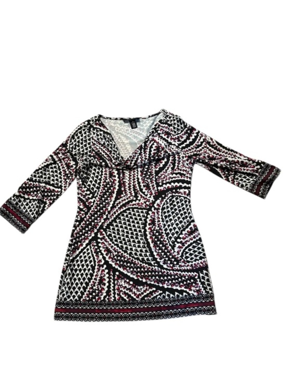 White House black market black purple pink burgundy mini dress tunic top